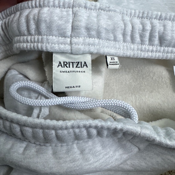 Heather Cloud White Wide Leg Aritzia Sweatpants - Picture 3 of 4
